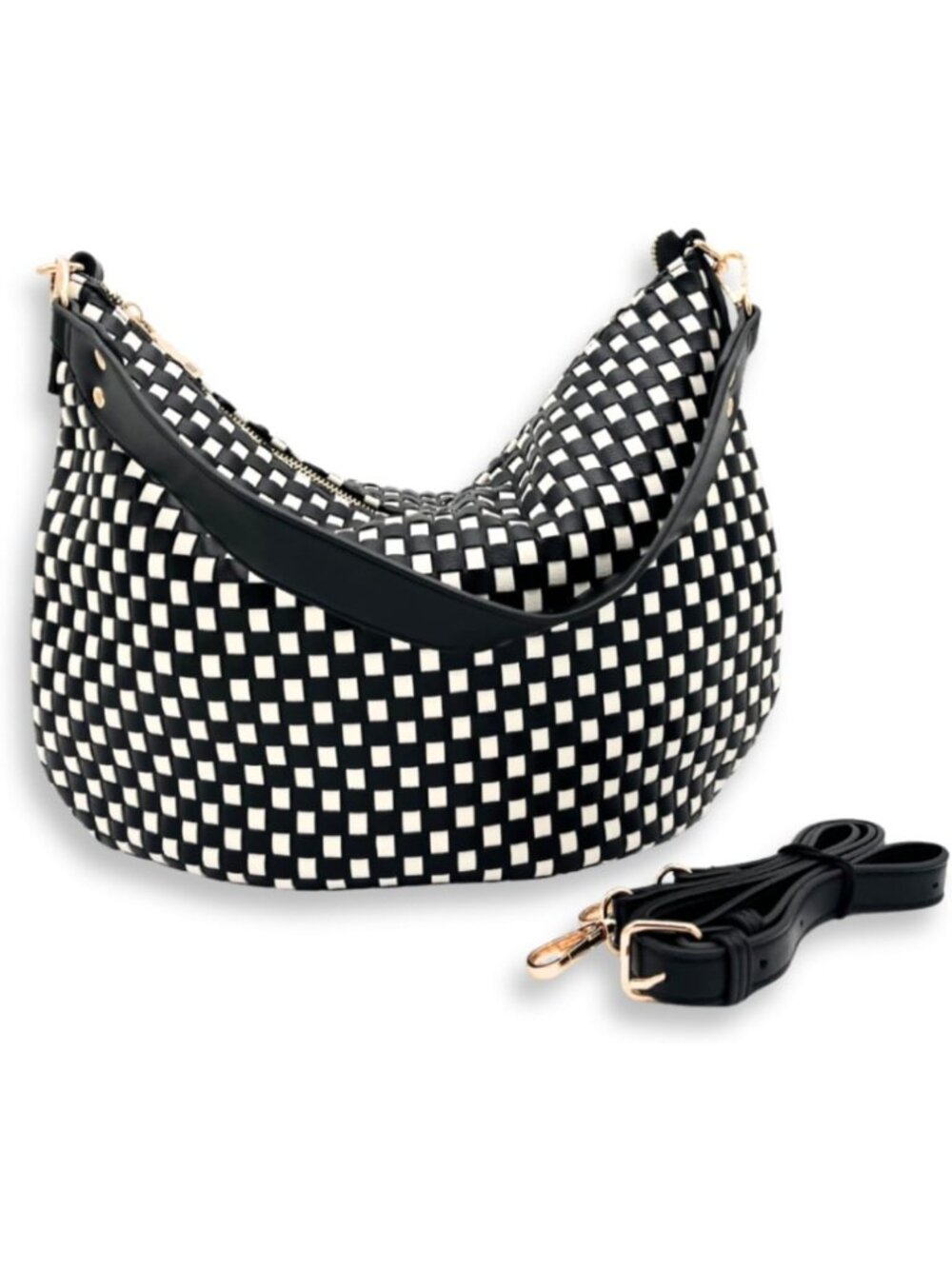 Chic Slouchy Vegan Leather Tote Bag with Adjustable Strap - Stylish Women's